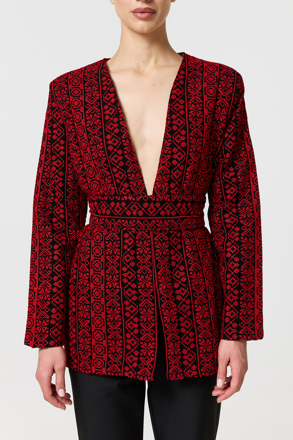 Taybah Jacket - Black & Red