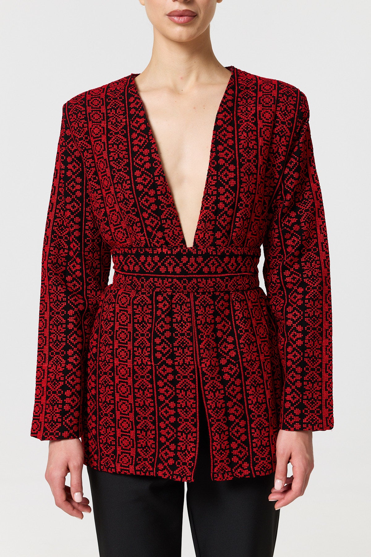 Taybah Jacket - Black & Red