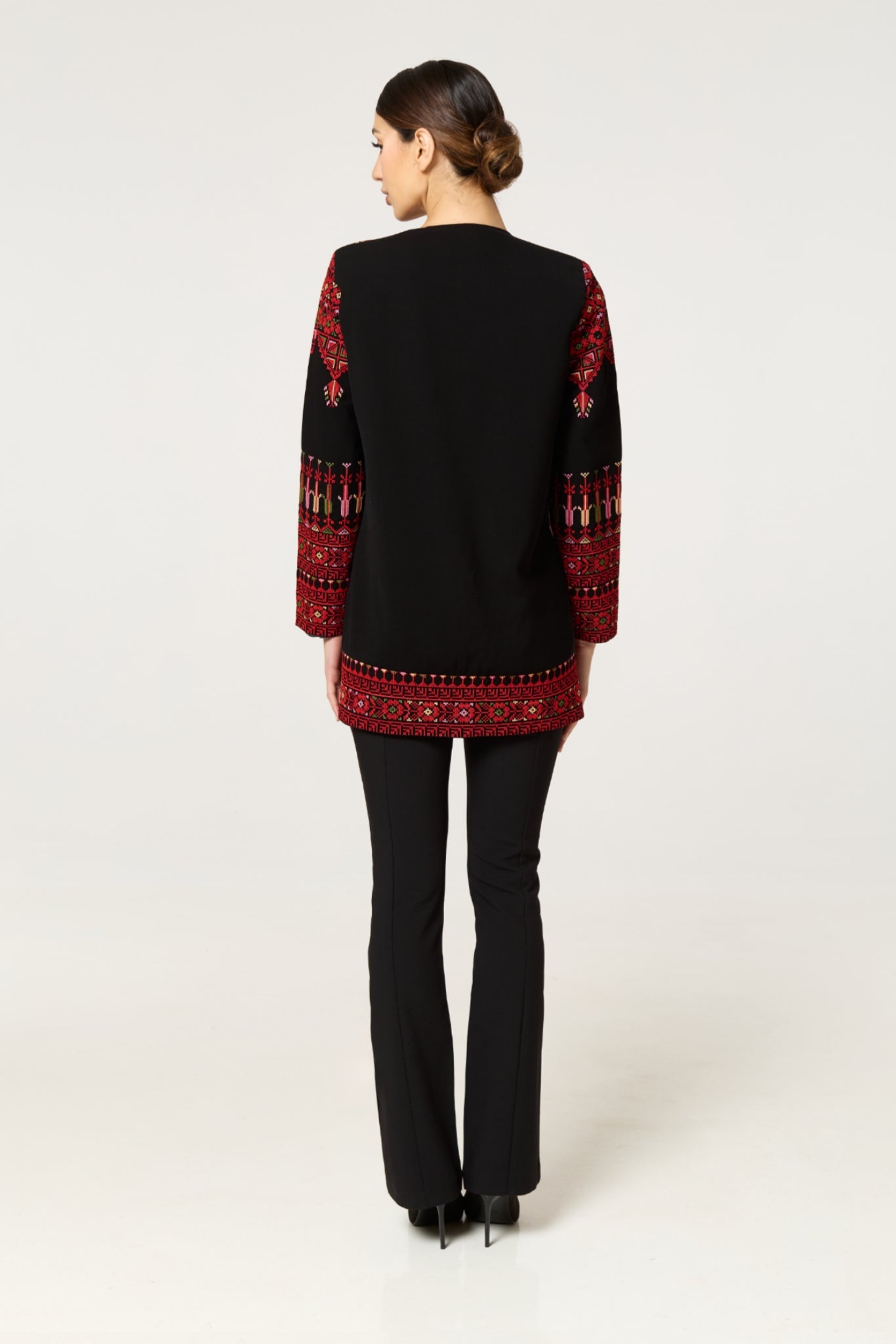 Black & Red Tatreez Jacket