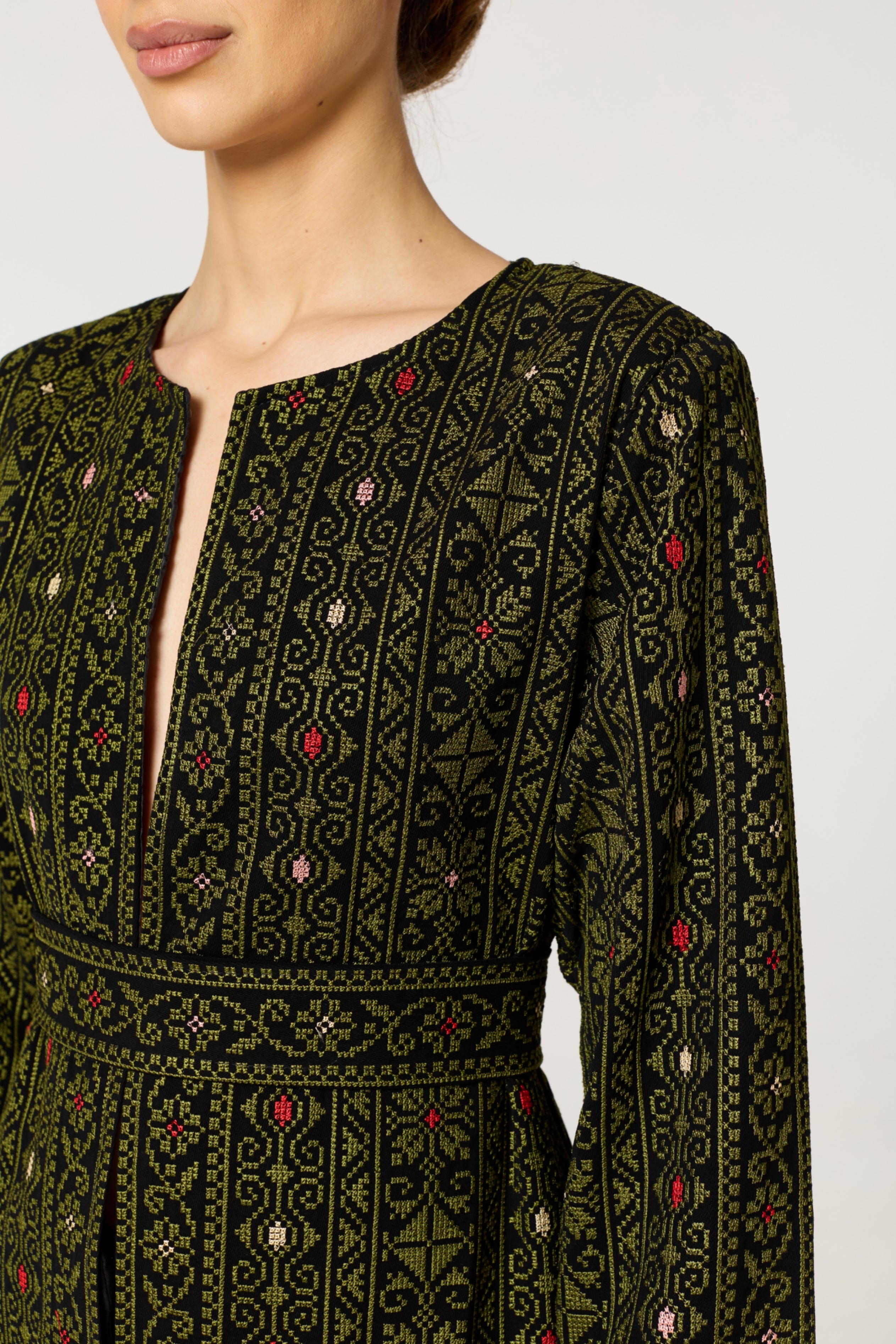 Green Tatreez Jacket