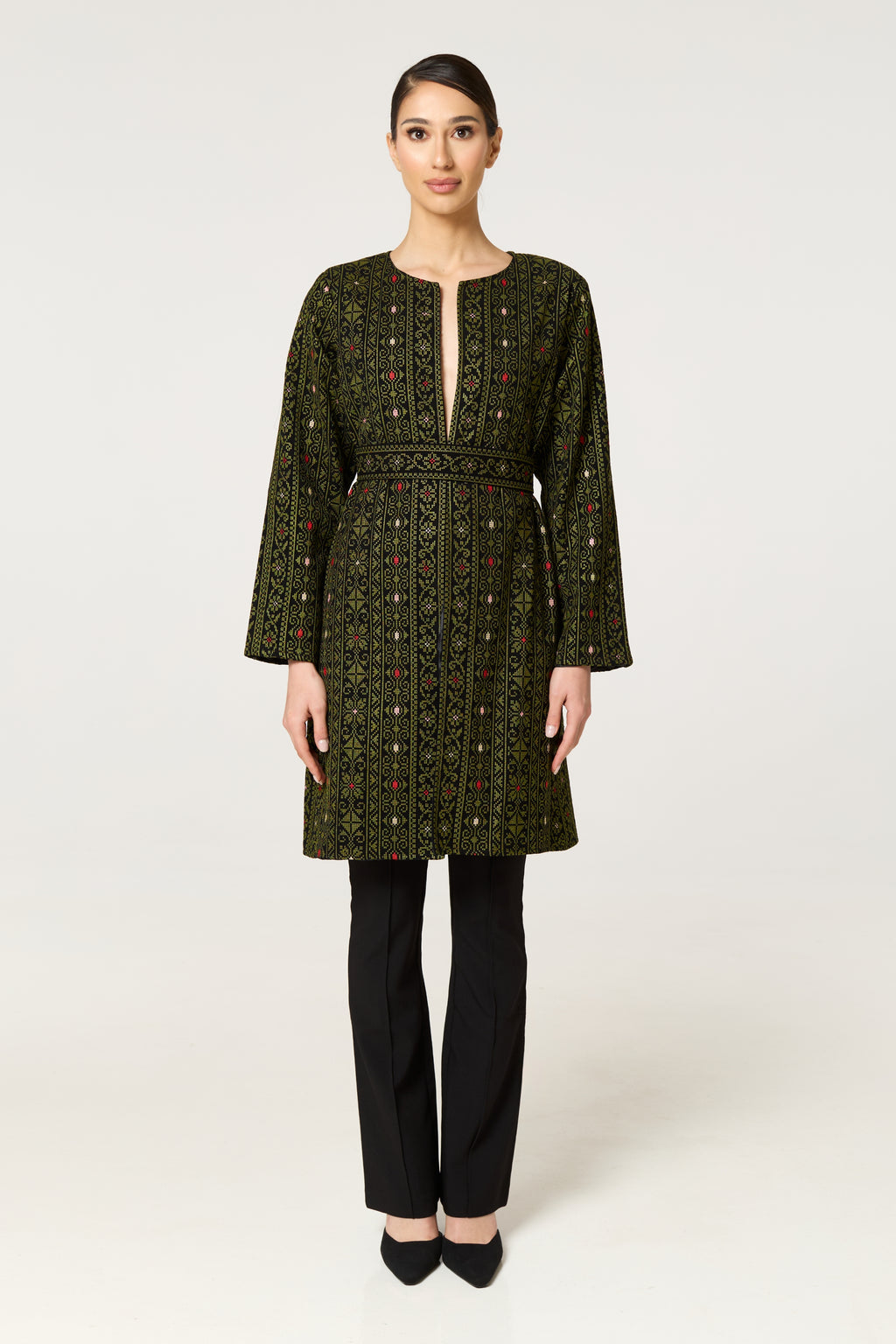 Green Tatreez Jacket