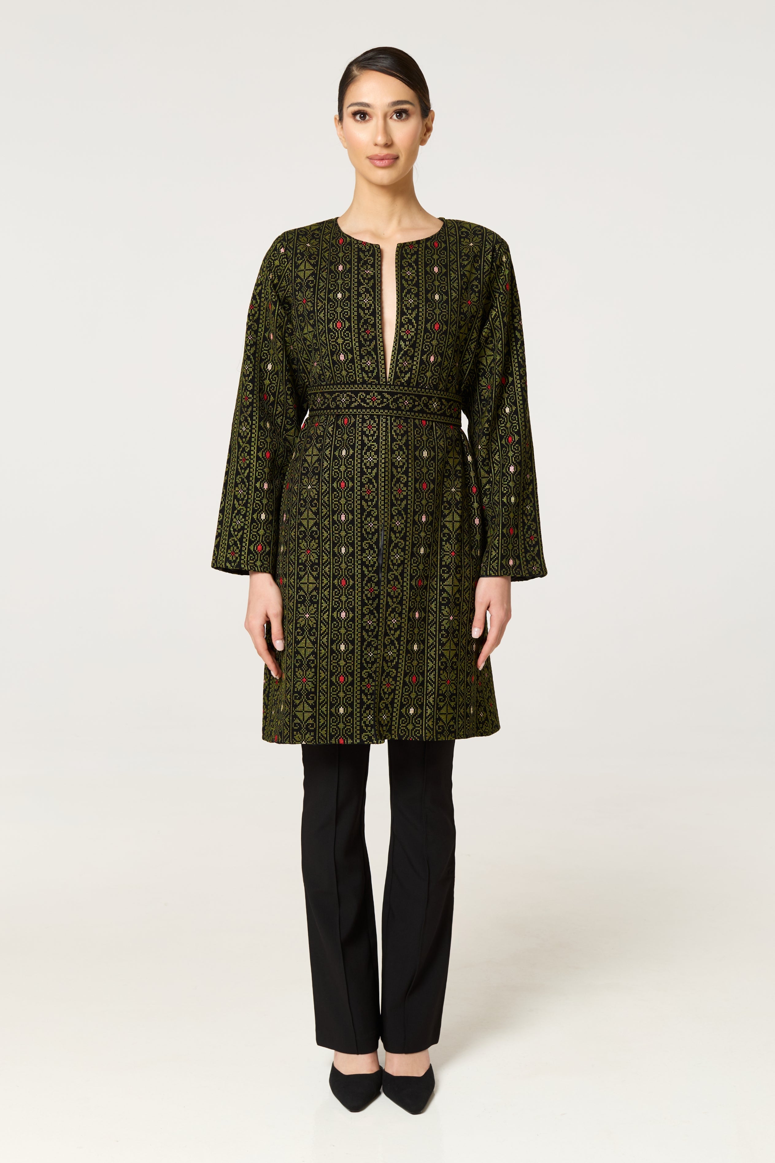 Green Tatreez Jacket