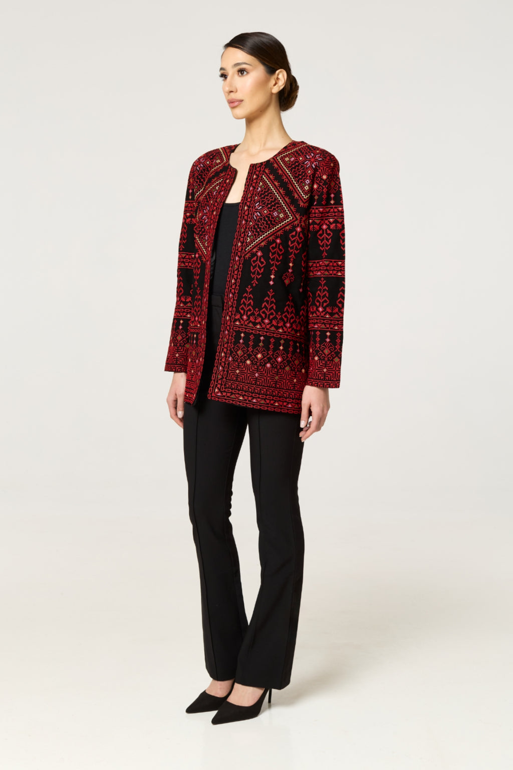 Black & Red Tatreez Jacket