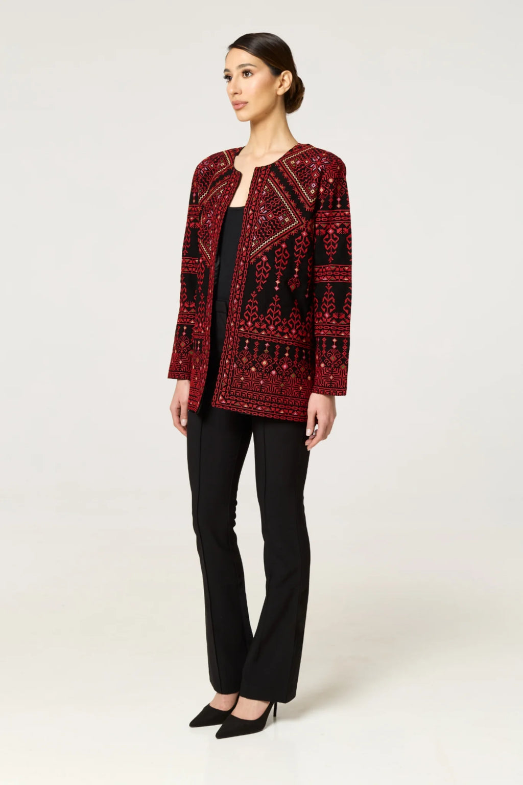 Tahseen Jacket - Black & Red