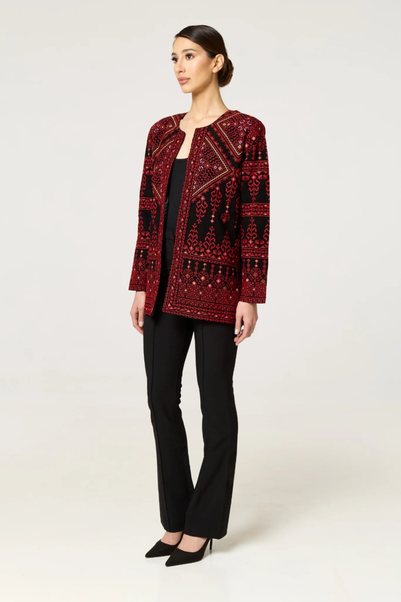 Tahseen Jacket - Black & Red