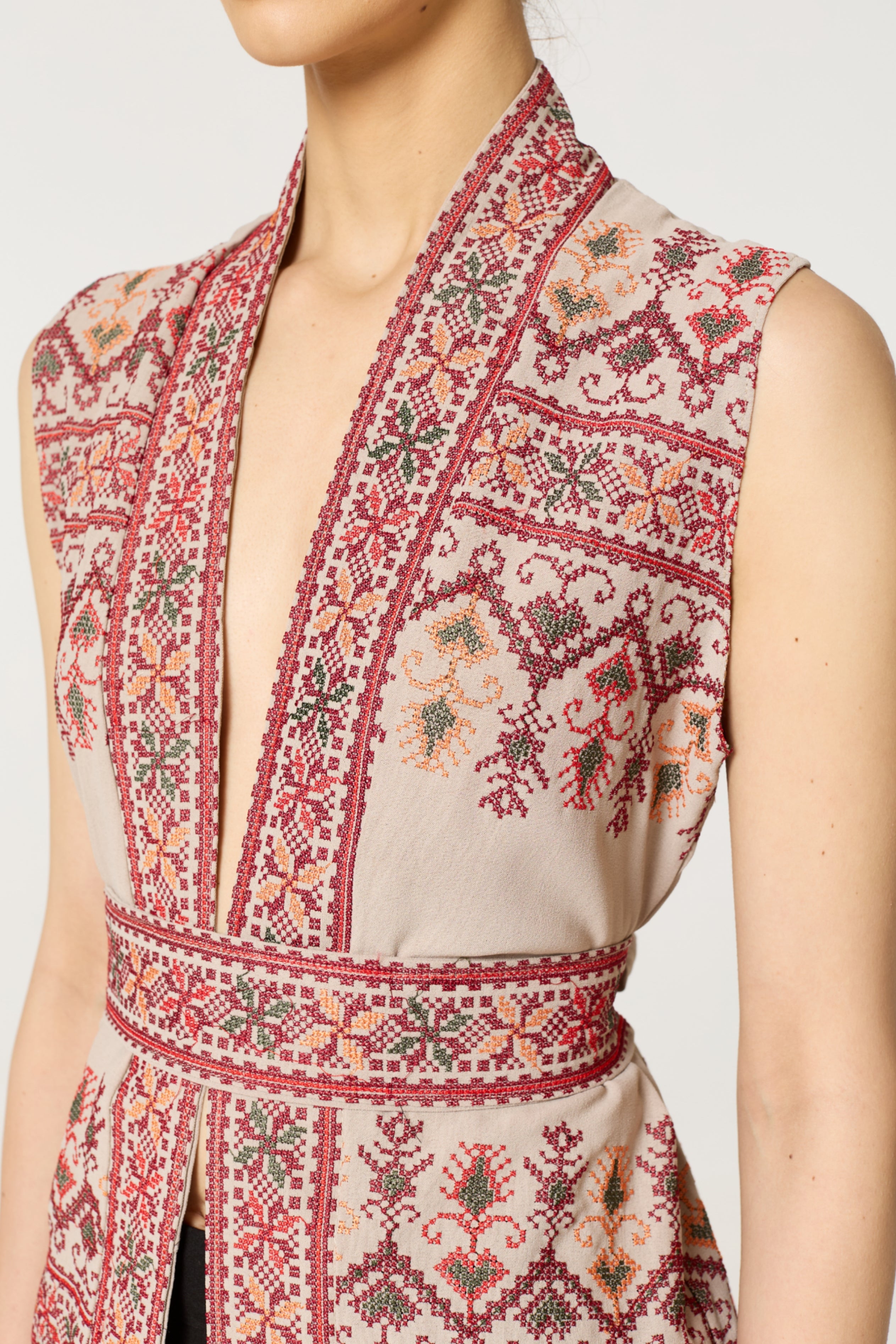 Cream Tatreez Kaftan