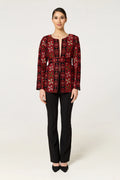 Tamima Jacket - Red & Black w/ Green Detail