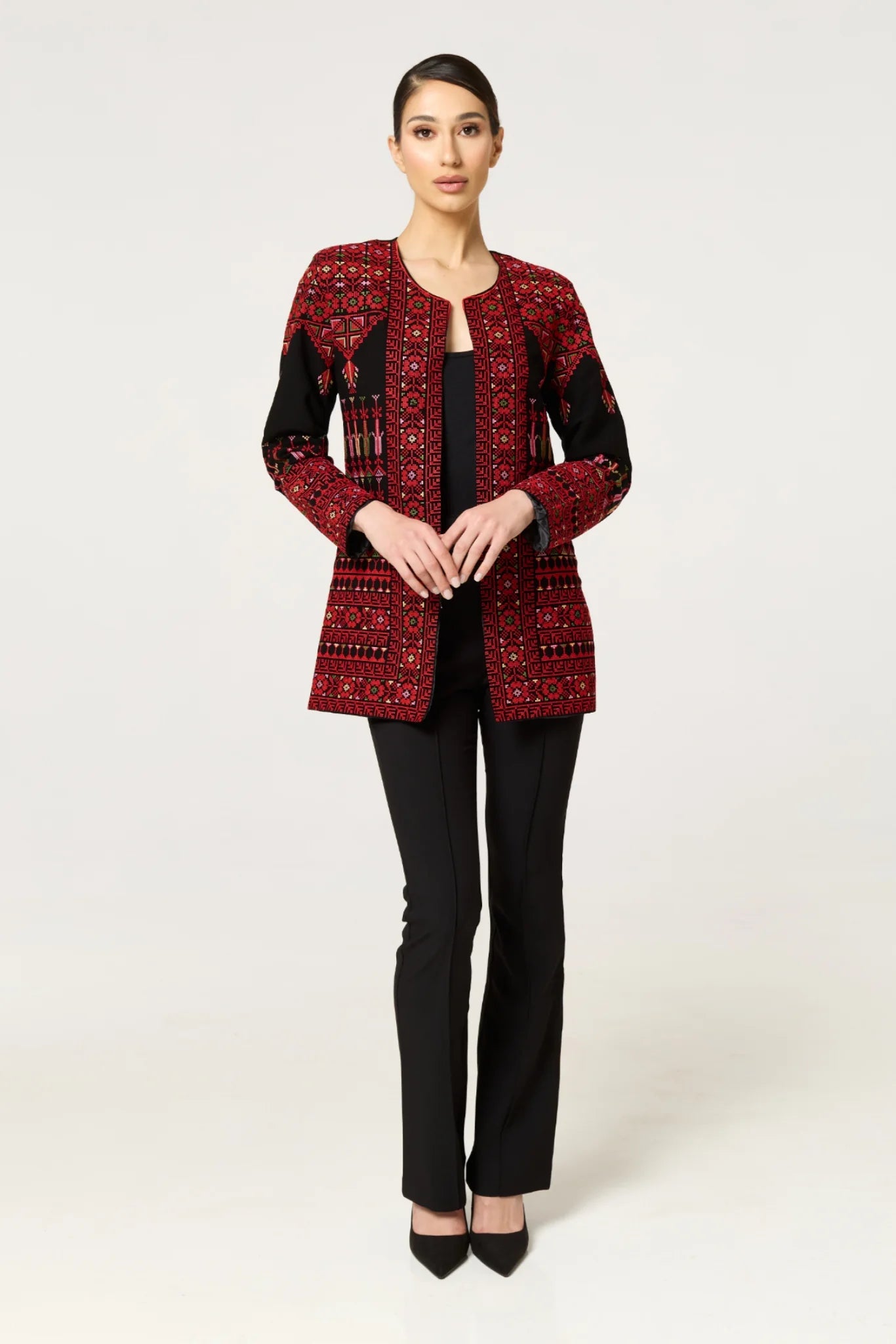 Tahseen Jacket - Black & Red