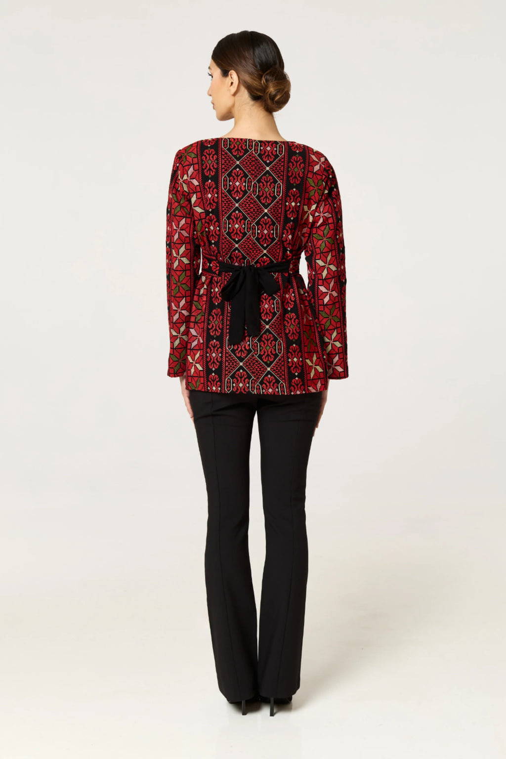 Tamima Jacket - Red & Black w/ Green Detail